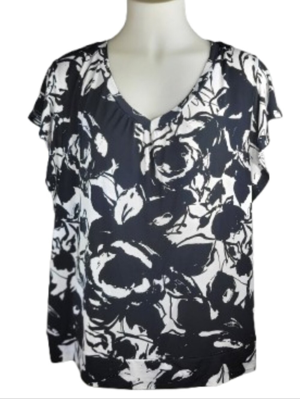 George Black White Top Sz XL